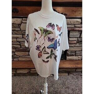 Vintage  Dan Gilbert Butterflies All Over T-Shirt Unisex Sz 2XL Wild Cotton